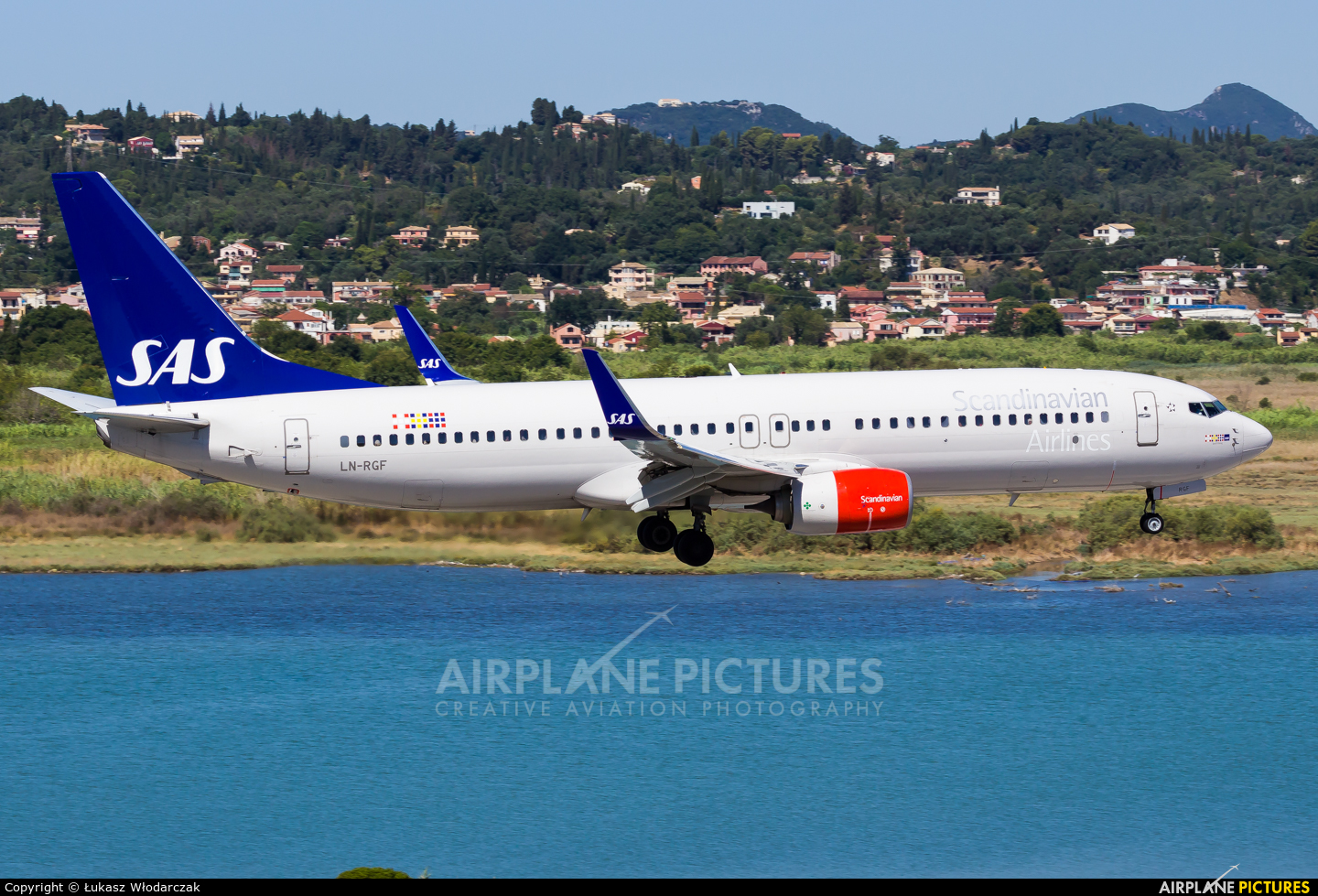 SAS - Scandinavian Airlines LN-RGF aircraft at Corfu - Ioannis Kapodistrias