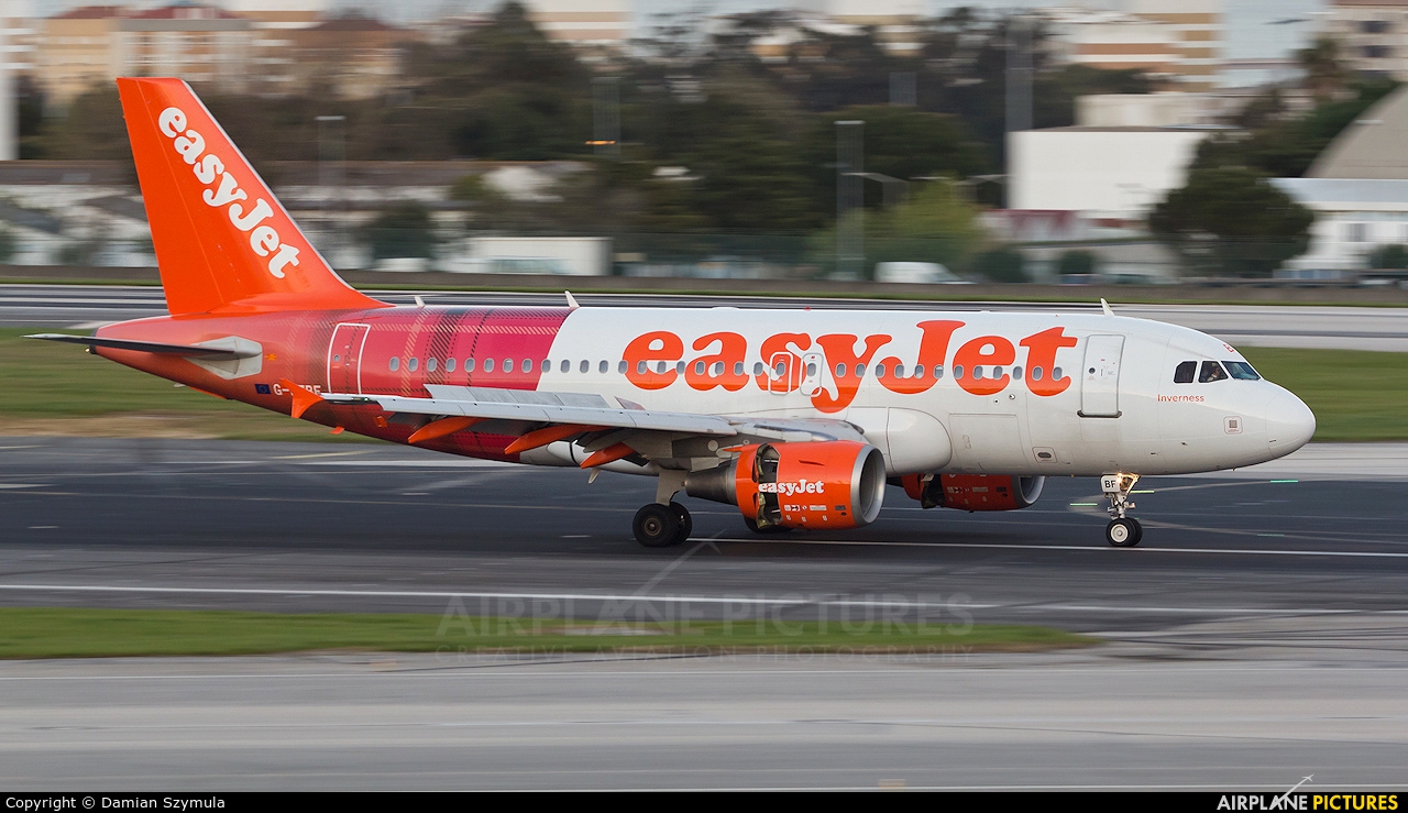 easyJet G-EZBF aircraft at Lisbon