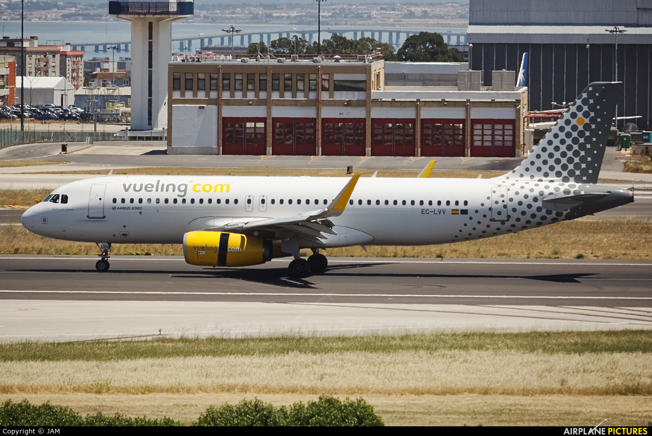 Vueling Airlines EC-LVV aircraft at Lisbon