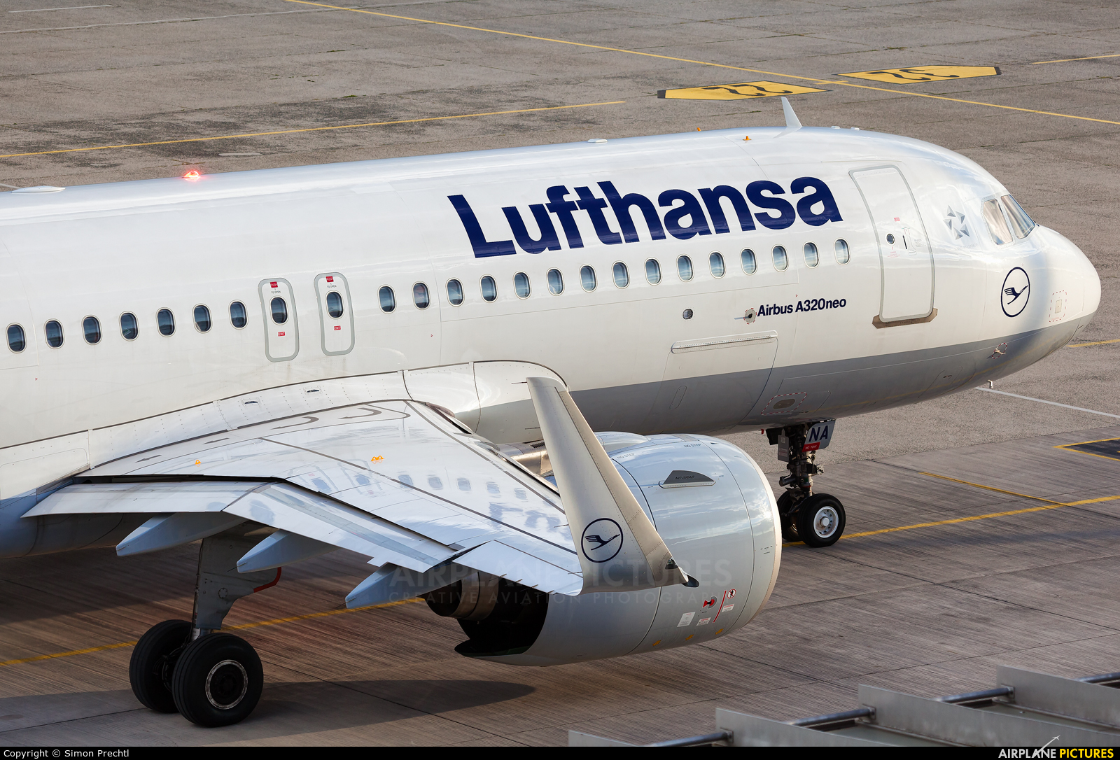 Lufthansa D-AINA aircraft at Linz