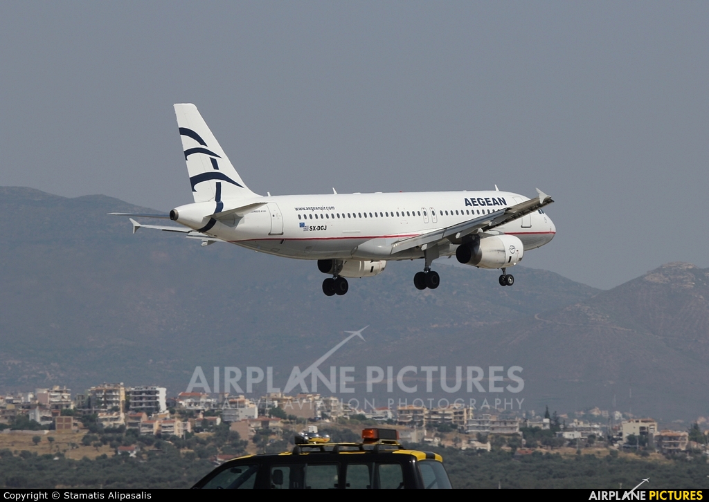 Aegean Airlines SX-DGJ aircraft at Athens - Eleftherios Venizelos