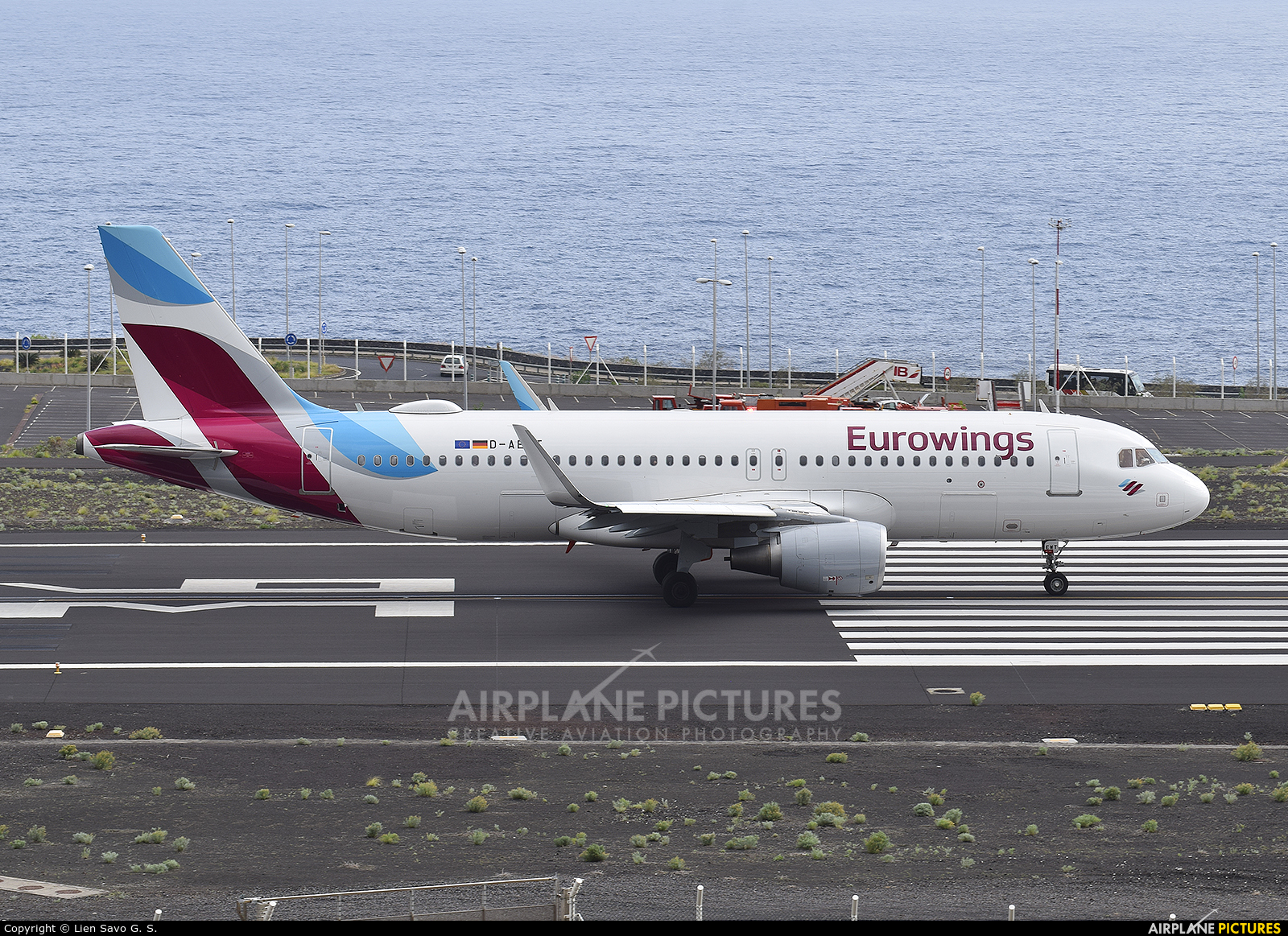 Eurowings D-AEWT aircraft at Santa Cruz de La Palma