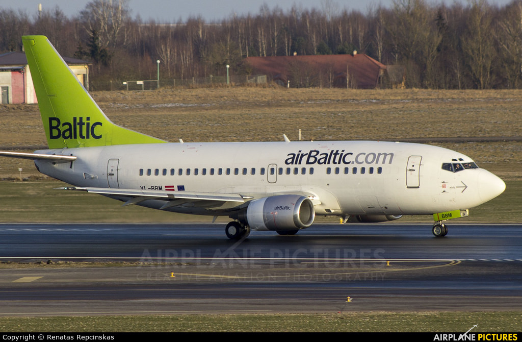 Air Baltic YL-BBM aircraft at Vilnius Intl