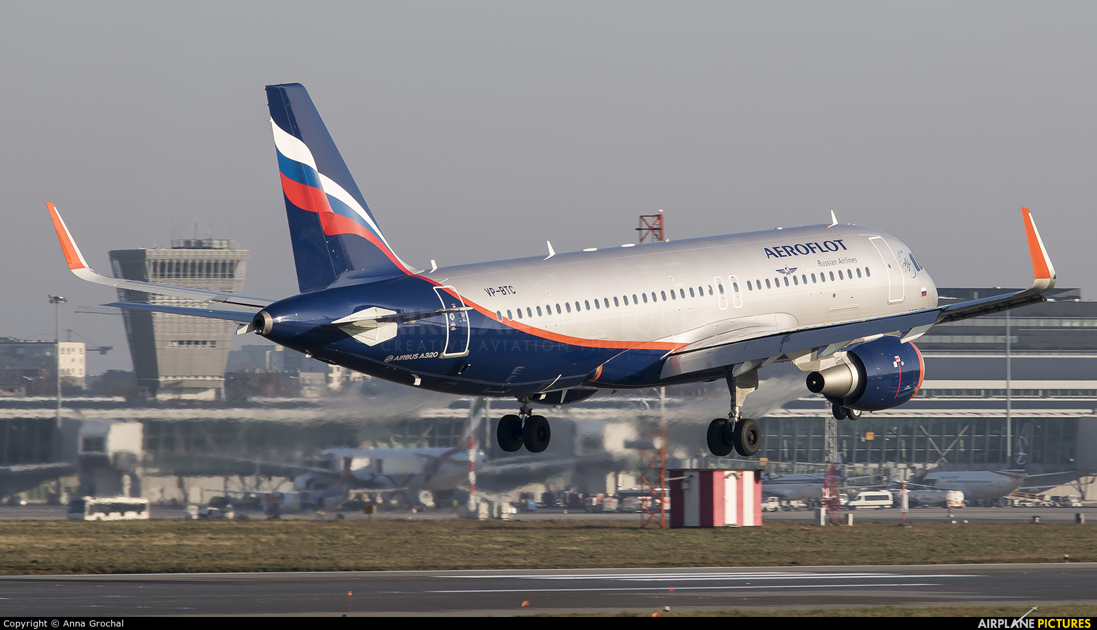 Aeroflot VP-BTC aircraft at Warsaw - Frederic Chopin