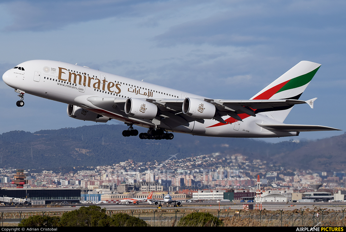 Emirates Airlines A6-EDQ aircraft at Barcelona - El Prat