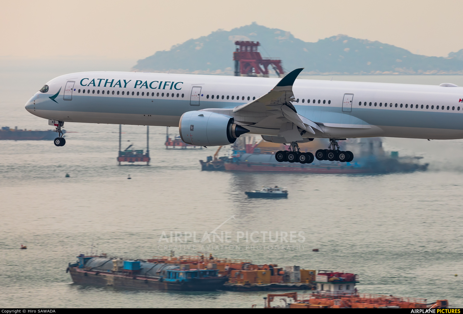 Cathay Pacific B-LXB aircraft at HKG - Chek Lap Kok Intl