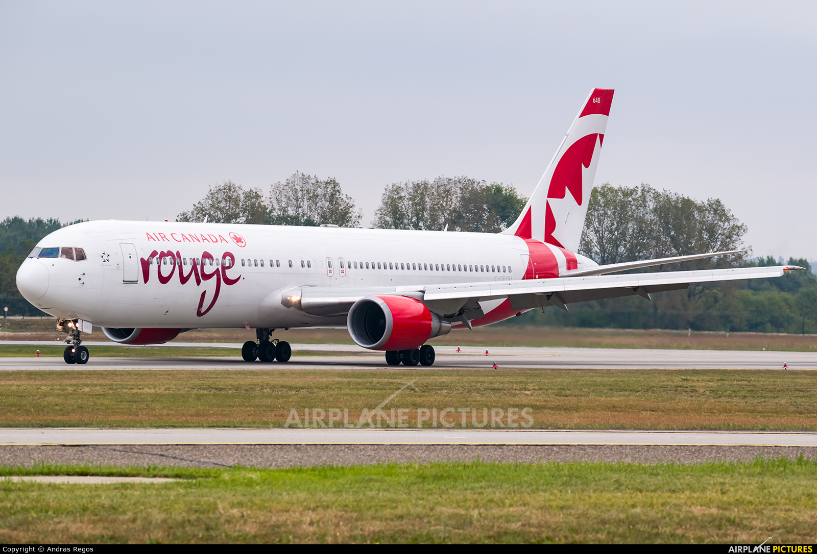 Air Canada Rouge C-GEOU aircraft at Budapest Ferenc Liszt International Airport