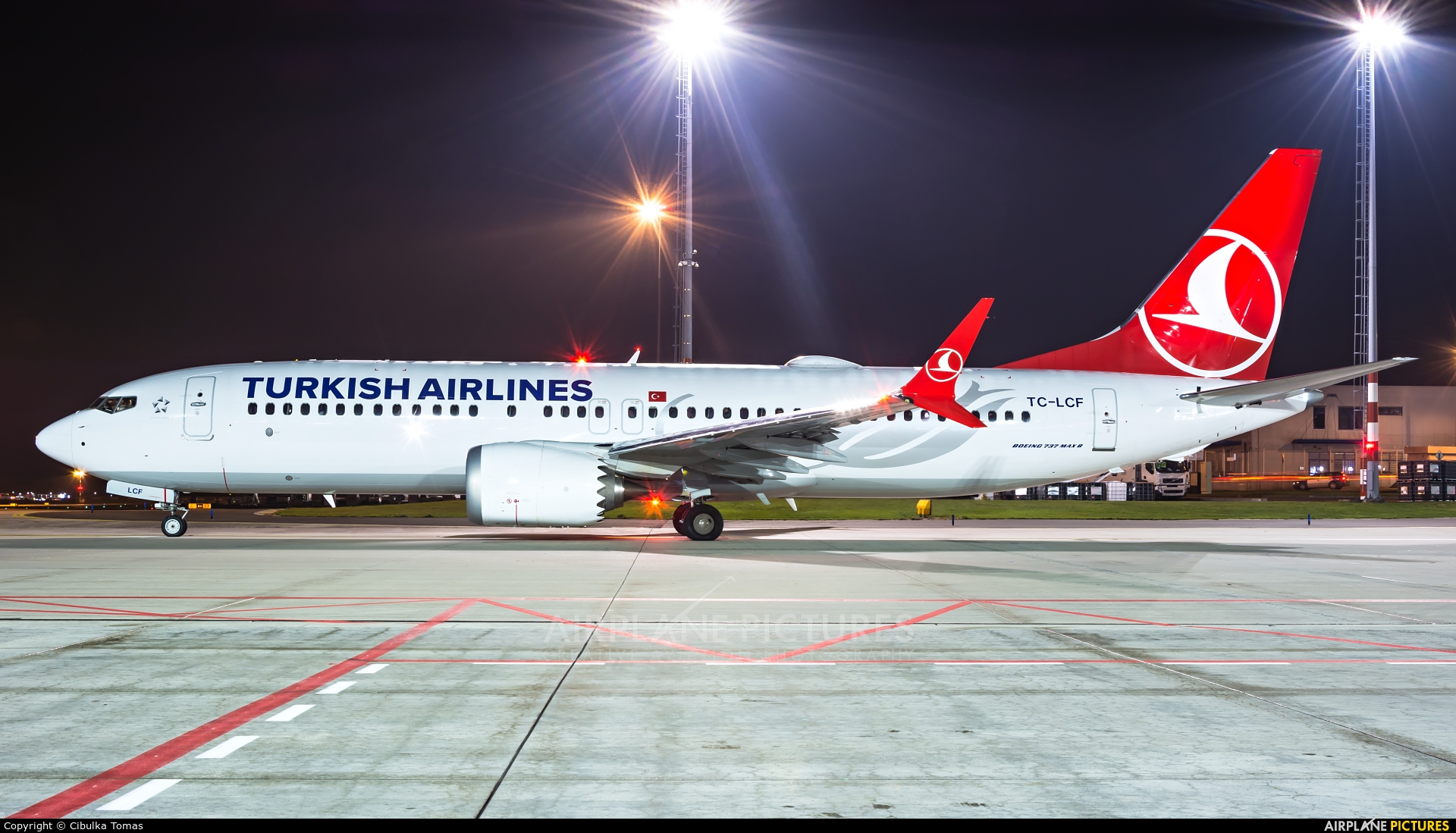 Turkish Airlines TC-LCF aircraft at Prague - Václav Havel