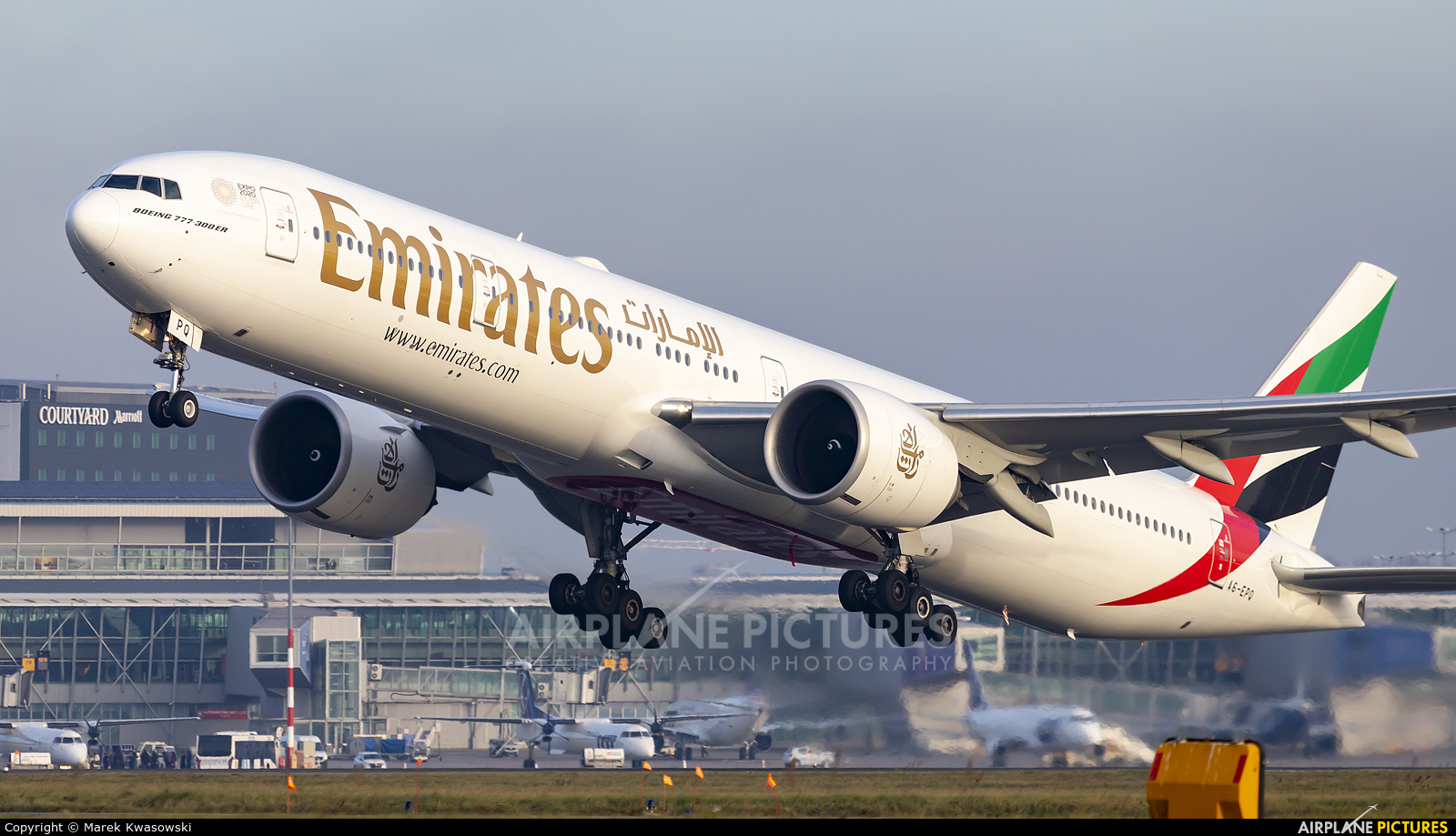 Emirates Airlines A6-EPQ aircraft at Warsaw - Frederic Chopin