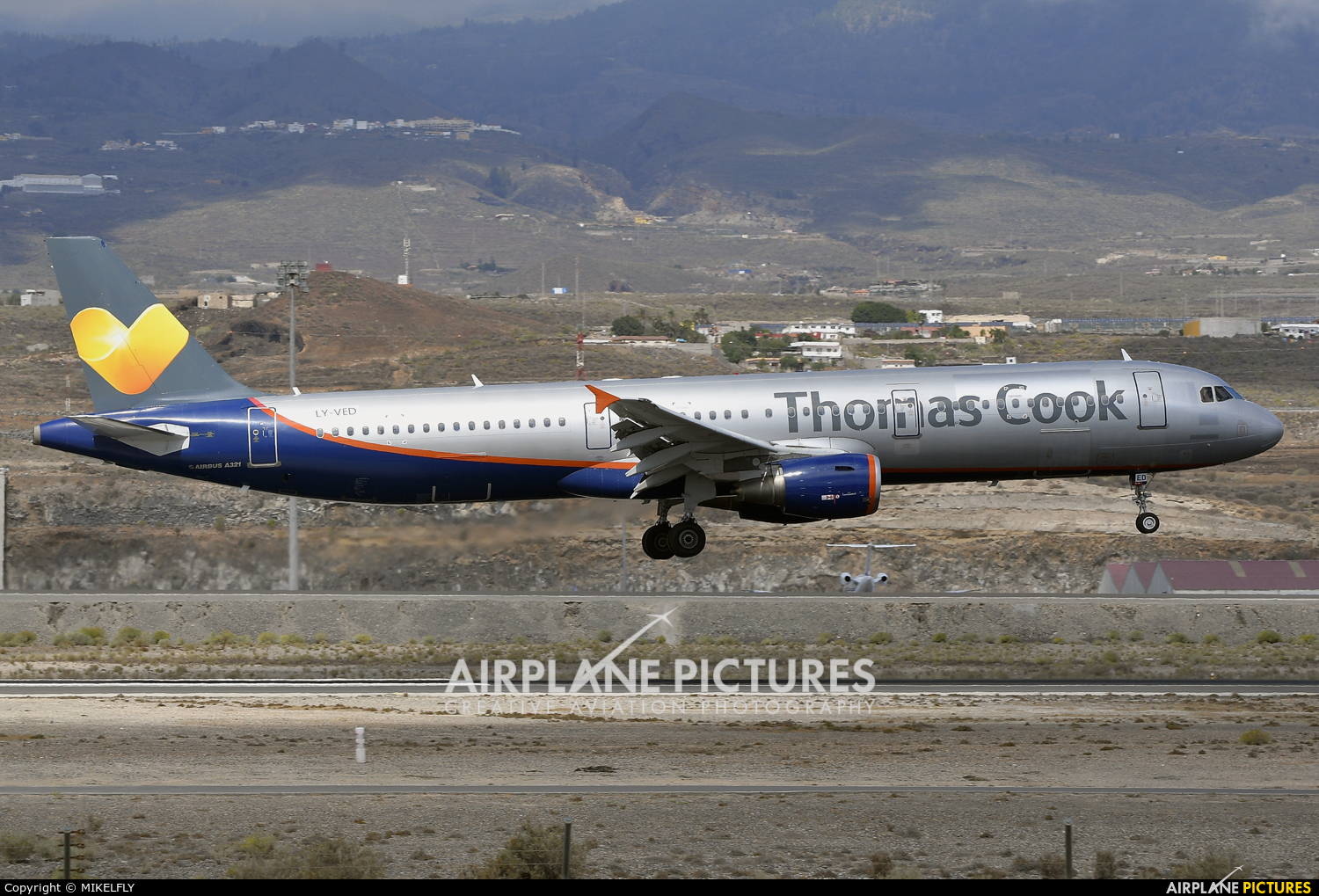 Thomas Cook LY-VED aircraft at Tenerife Sur - Reina Sofia