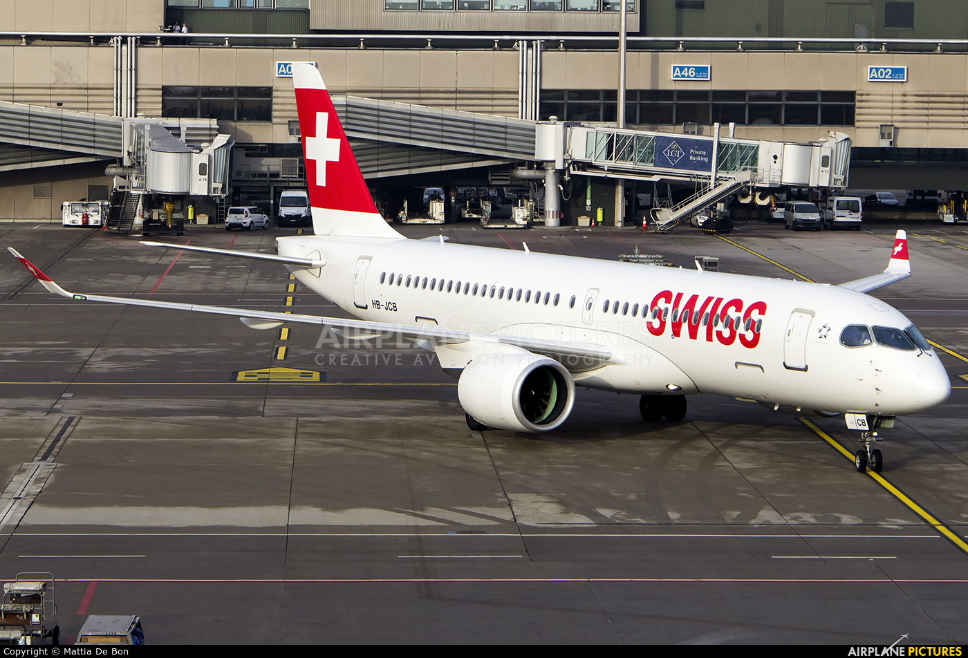 Swiss HB-JCB aircraft at Zurich