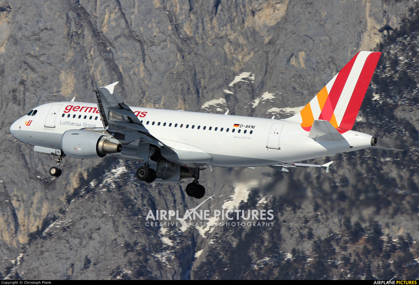 Germanwings D-AKNI aircraft at Innsbruck