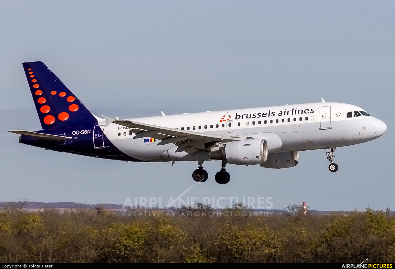 Brussels Airlines OO-SSN aircraft at Budapest Ferenc Liszt International Airport