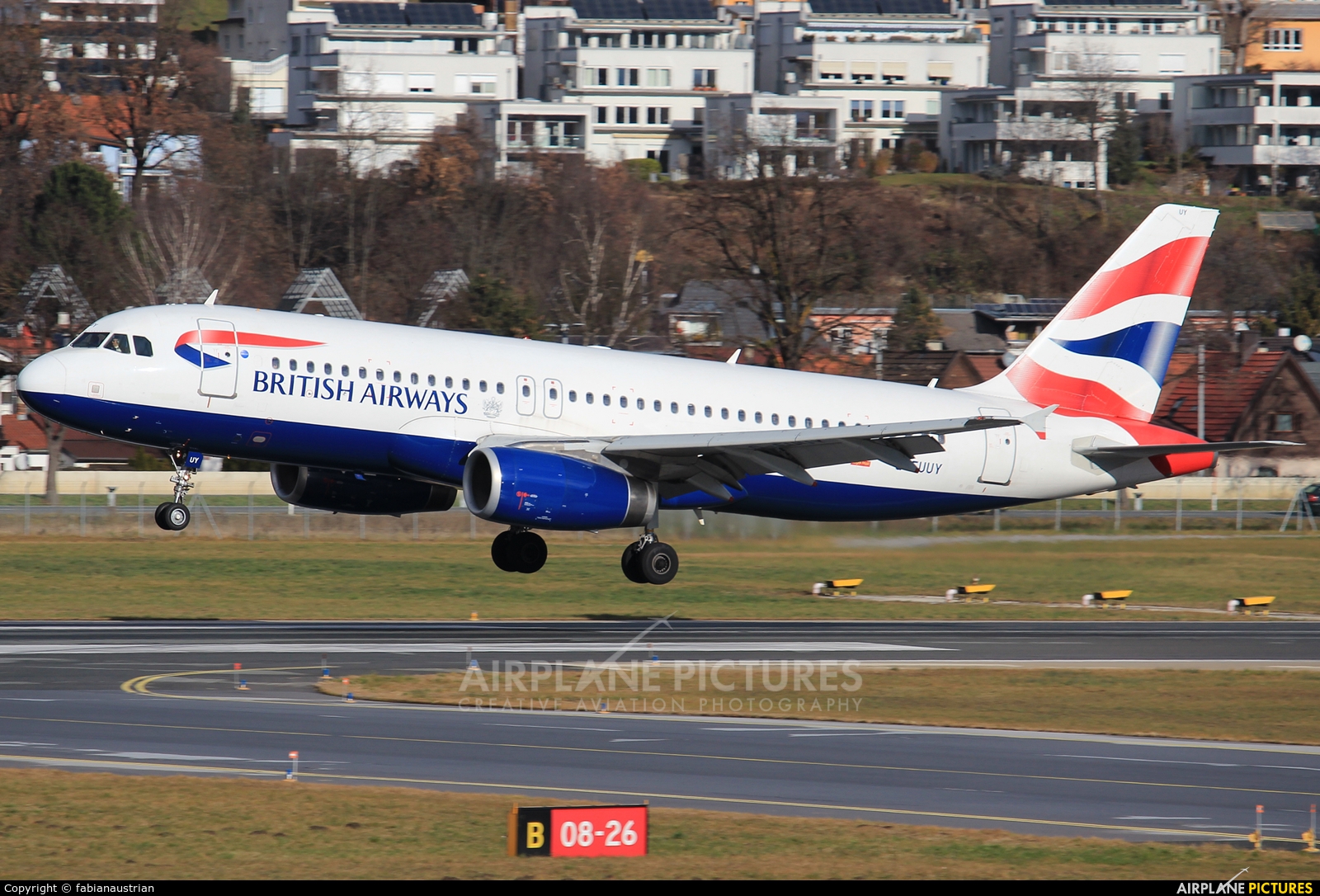British Airways G-EUUY aircraft at Innsbruck