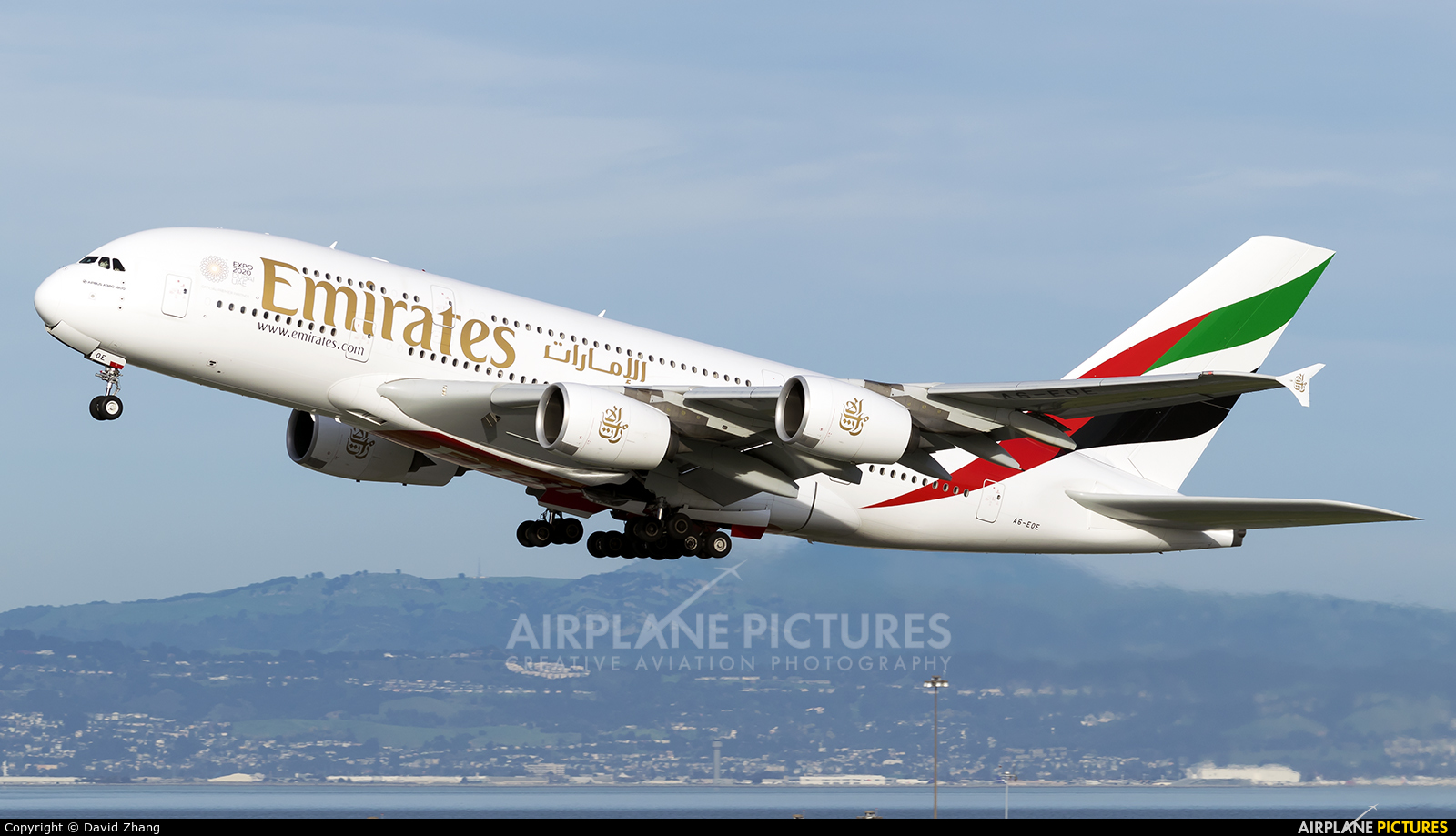 Emirates Airlines A6-EOE aircraft at San Francisco Intl