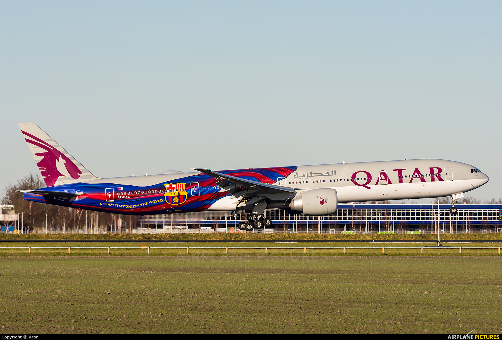 Qatar Airways A7-BAE aircraft at Amsterdam - Schiphol