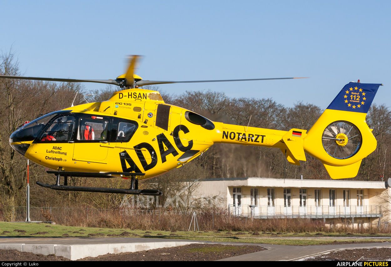 ADAC Luftrettung D-HSAN aircraft at Uelzen