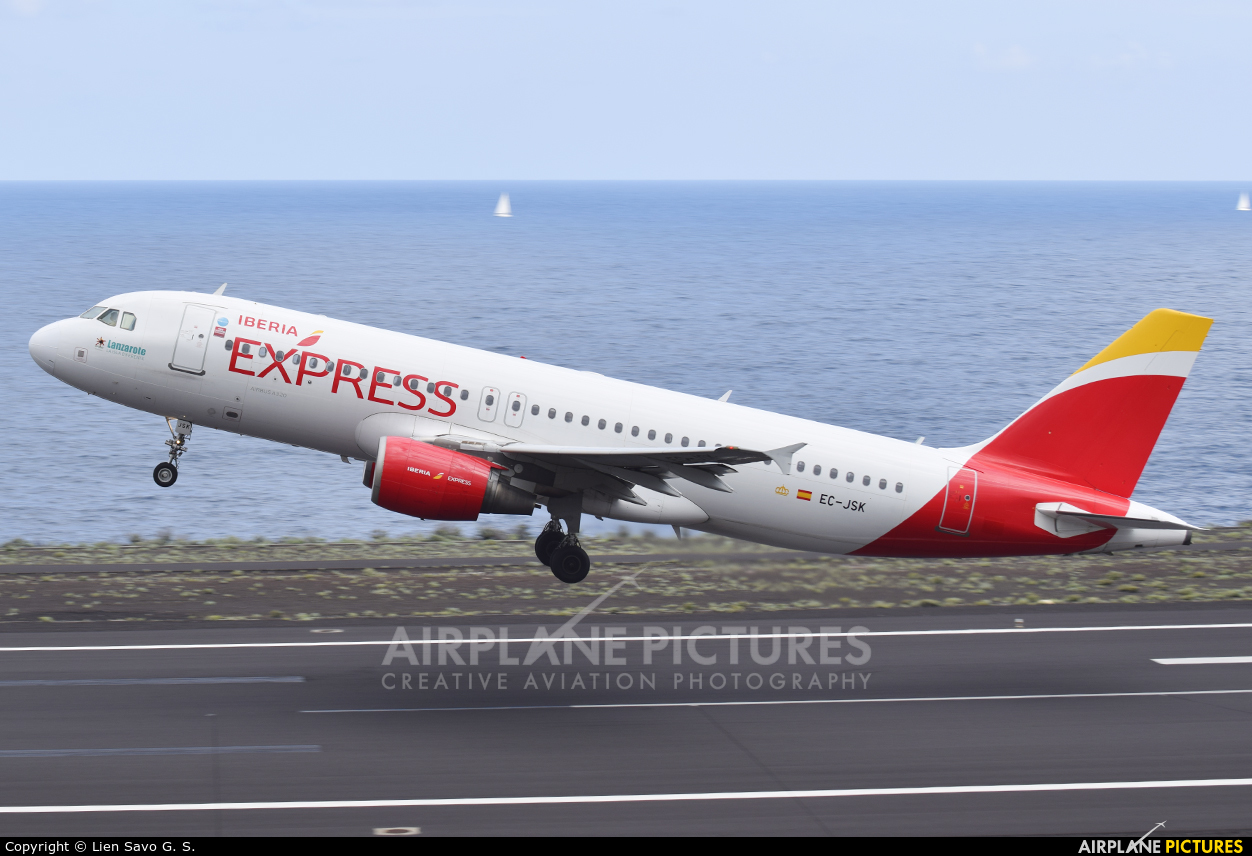 Iberia Express EC-JSK aircraft at Santa Cruz de La Palma