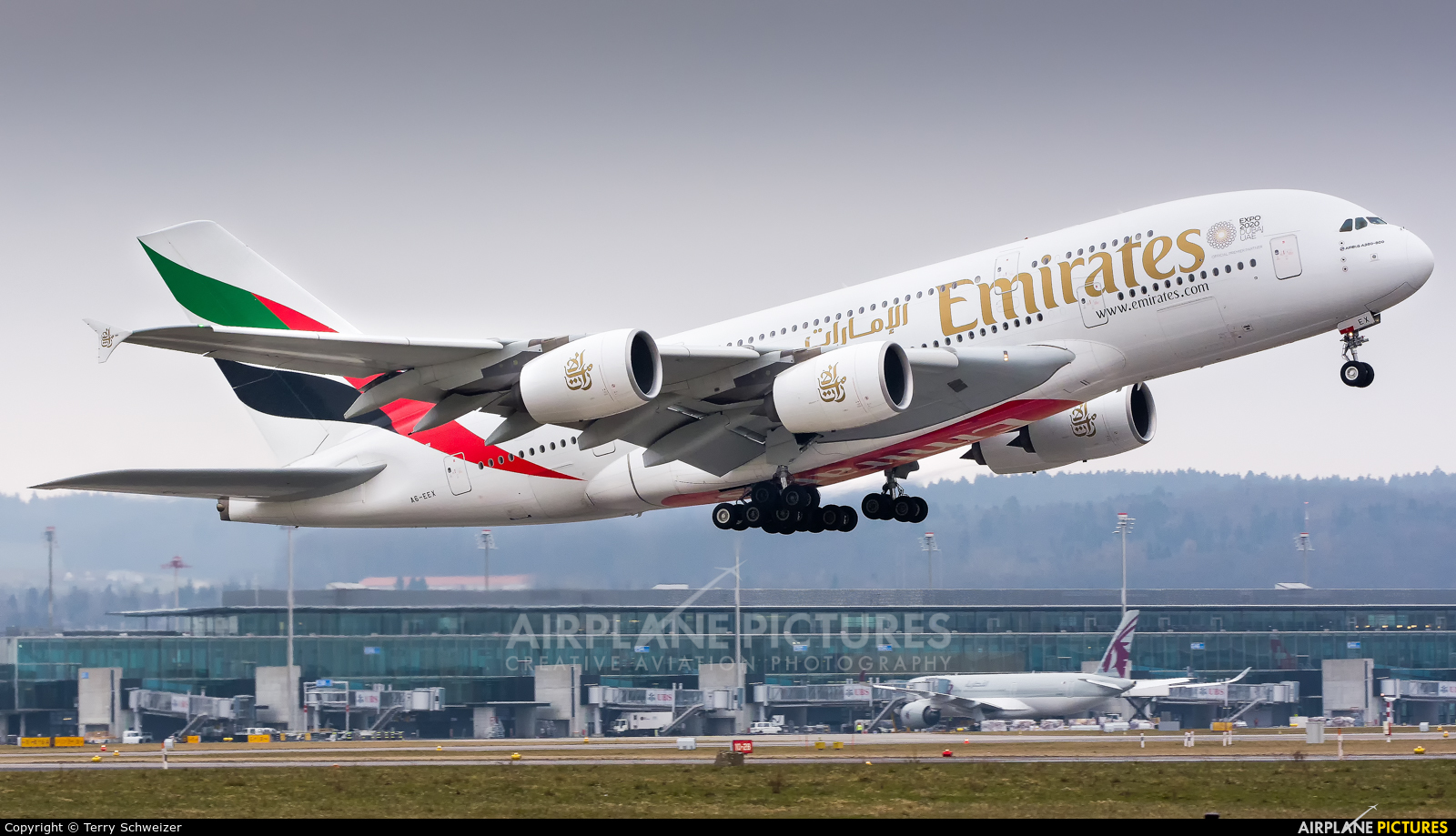 Emirates Airlines A6-EEX aircraft at Zurich
