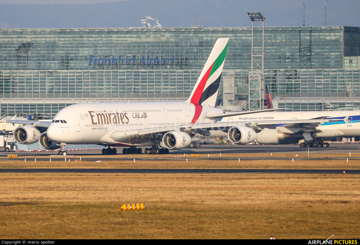 Emirates Airlines A6-EOE aircraft at Frankfurt