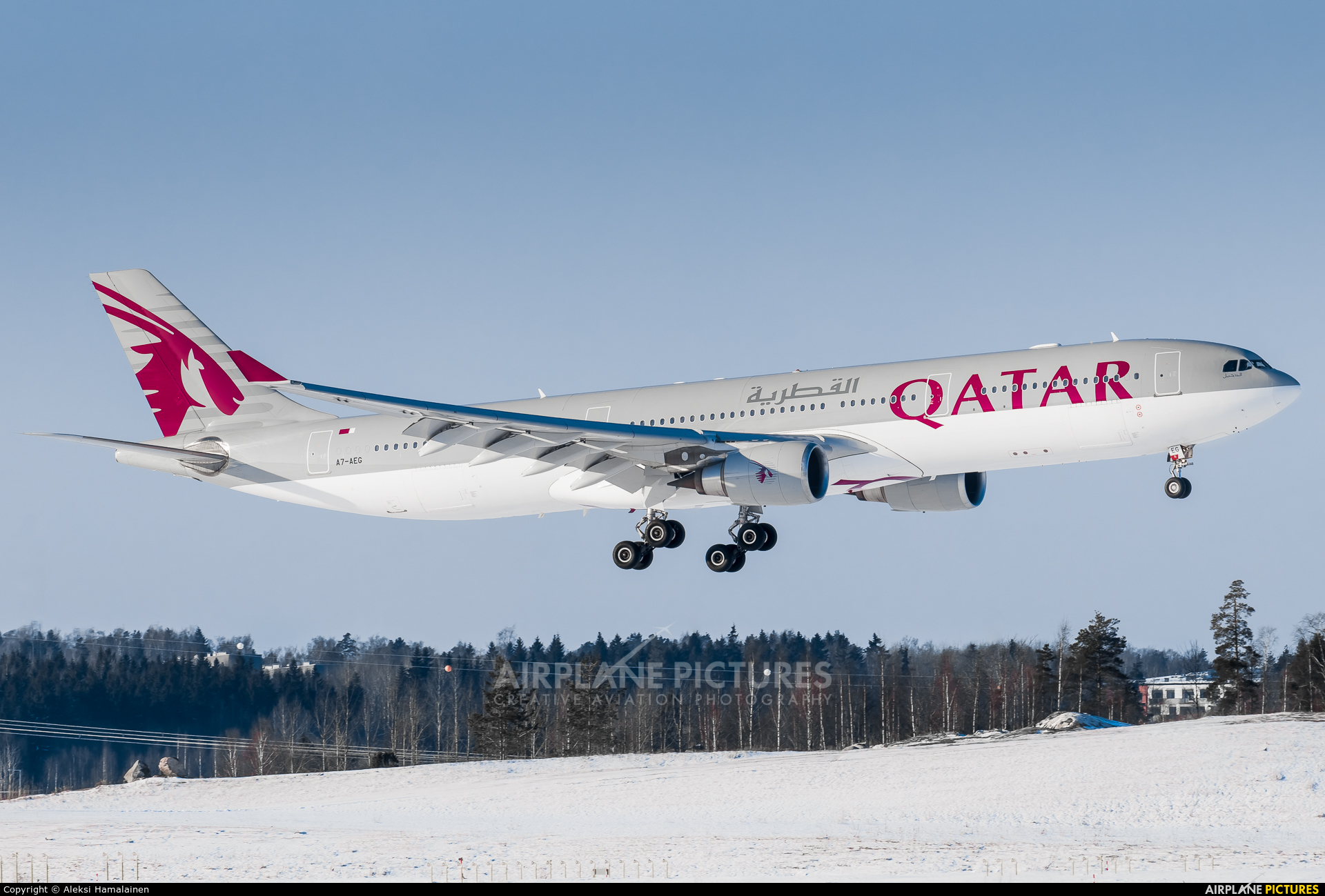 Qatar Airways A7-AEG aircraft at Helsinki - Vantaa
