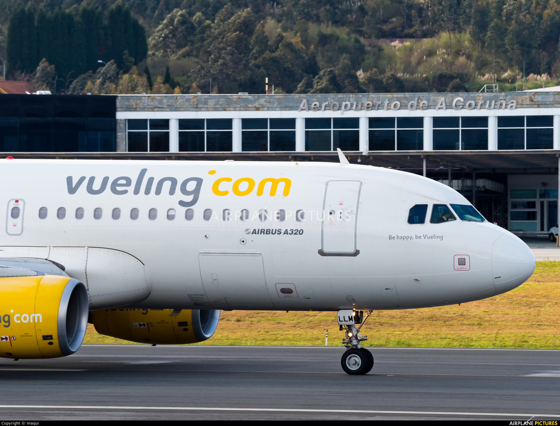Vueling Airlines EC-LLM aircraft at La Coruña
