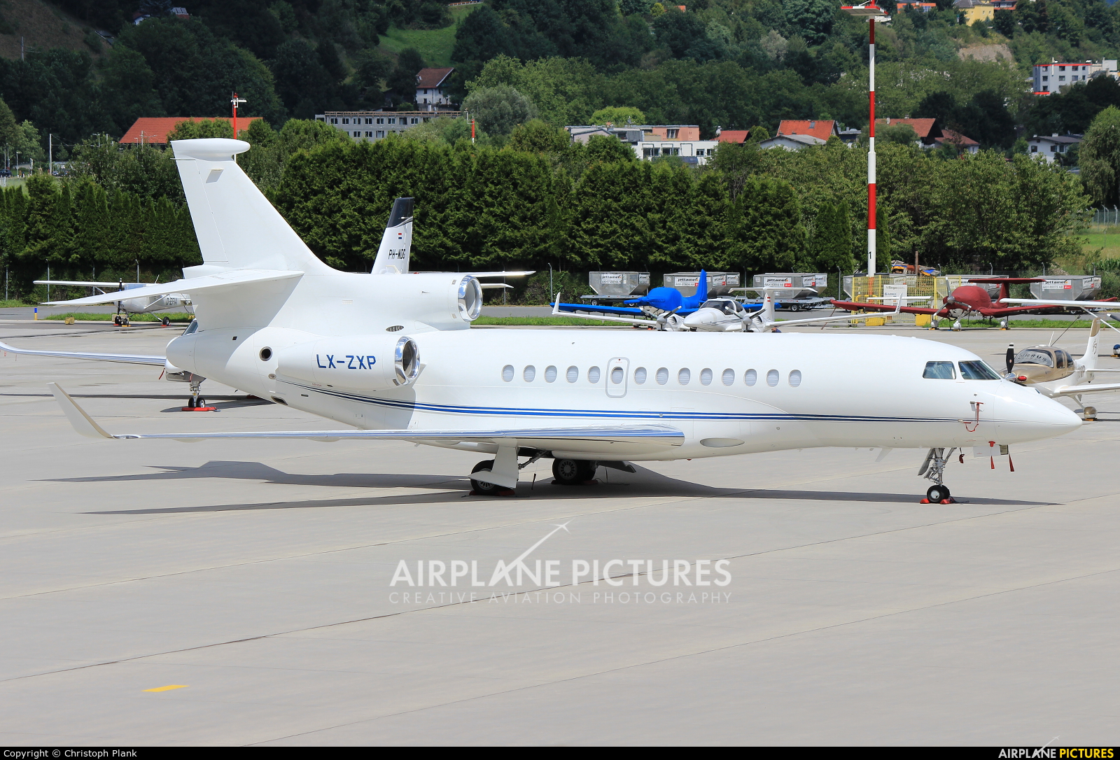 Global Jet Luxembourg LX-ZXP aircraft at Innsbruck