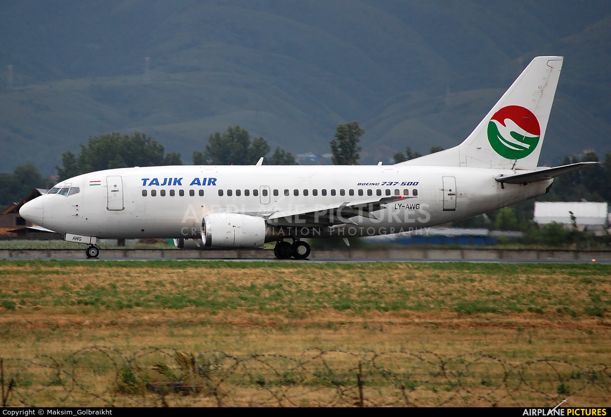 Tajik Air LY-AWG aircraft at Almaty Intl