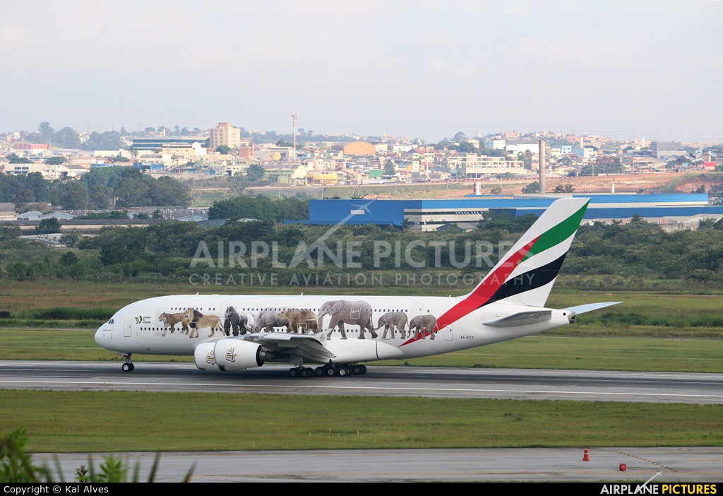 Emirates Airlines A6-EEQ aircraft at São Paulo - Guarulhos