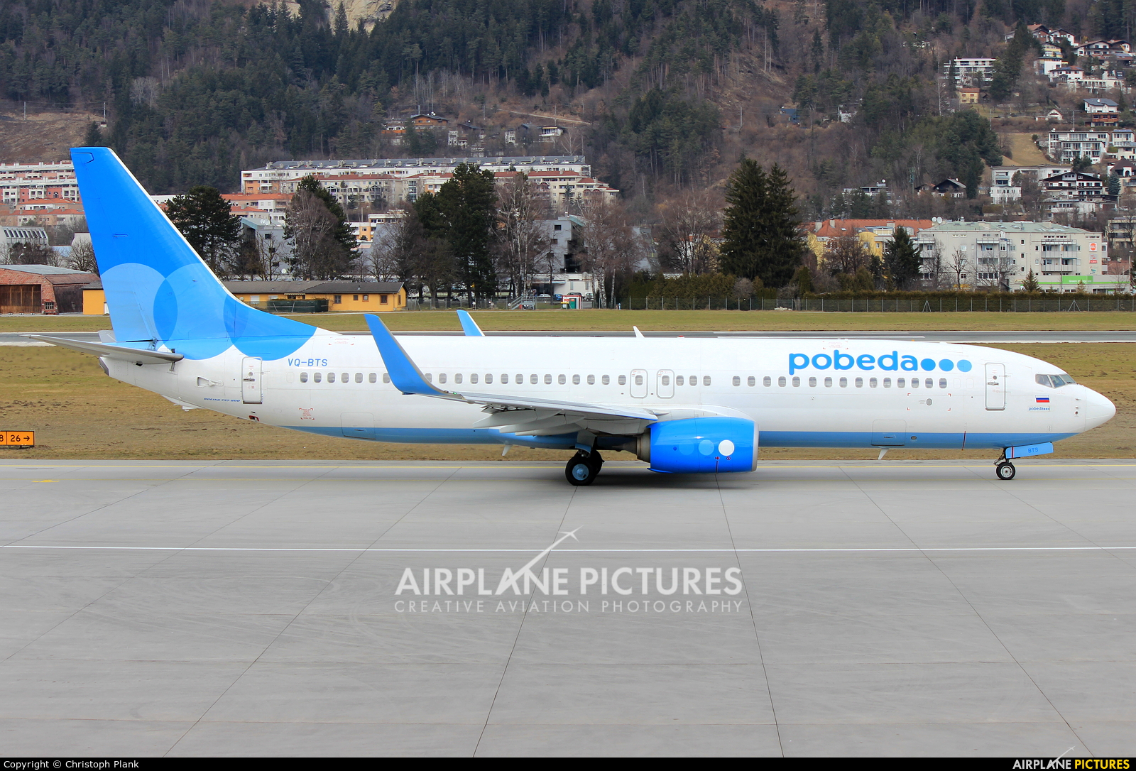 Pobeda VQ-BTS aircraft at Innsbruck