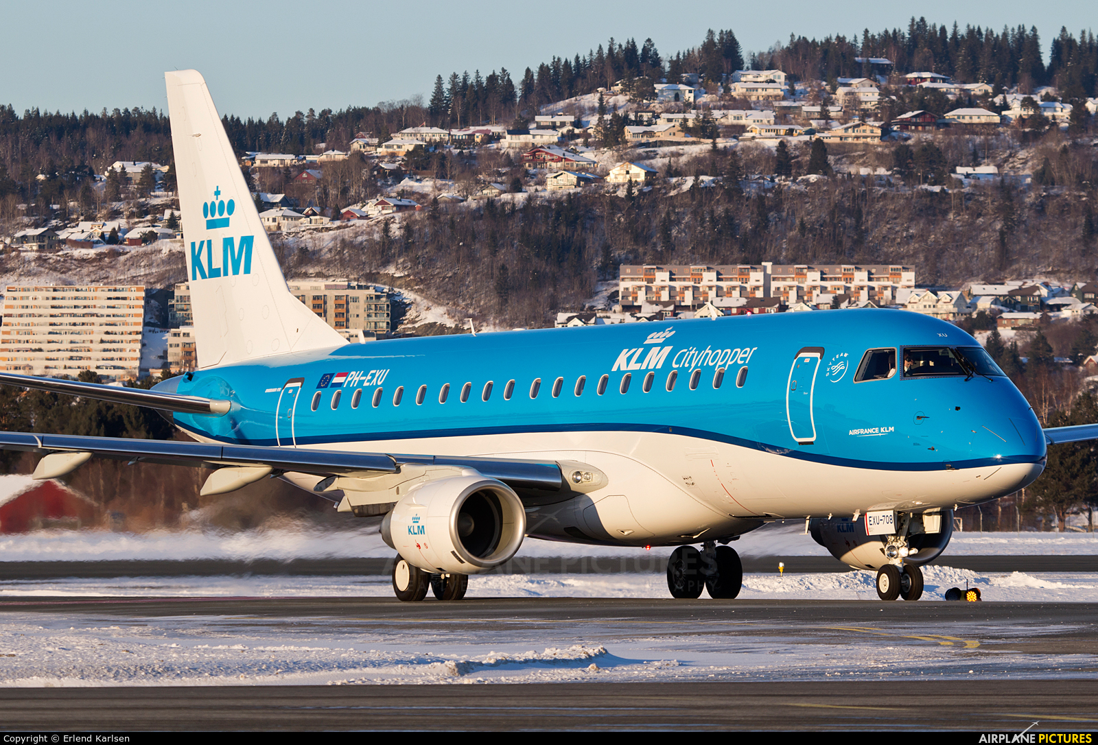 KLM Cityhopper PH-EXU aircraft at Trondheim - Vaernes