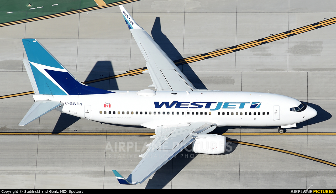 WestJet Airlines C-GWBN aircraft at Los Angeles Intl