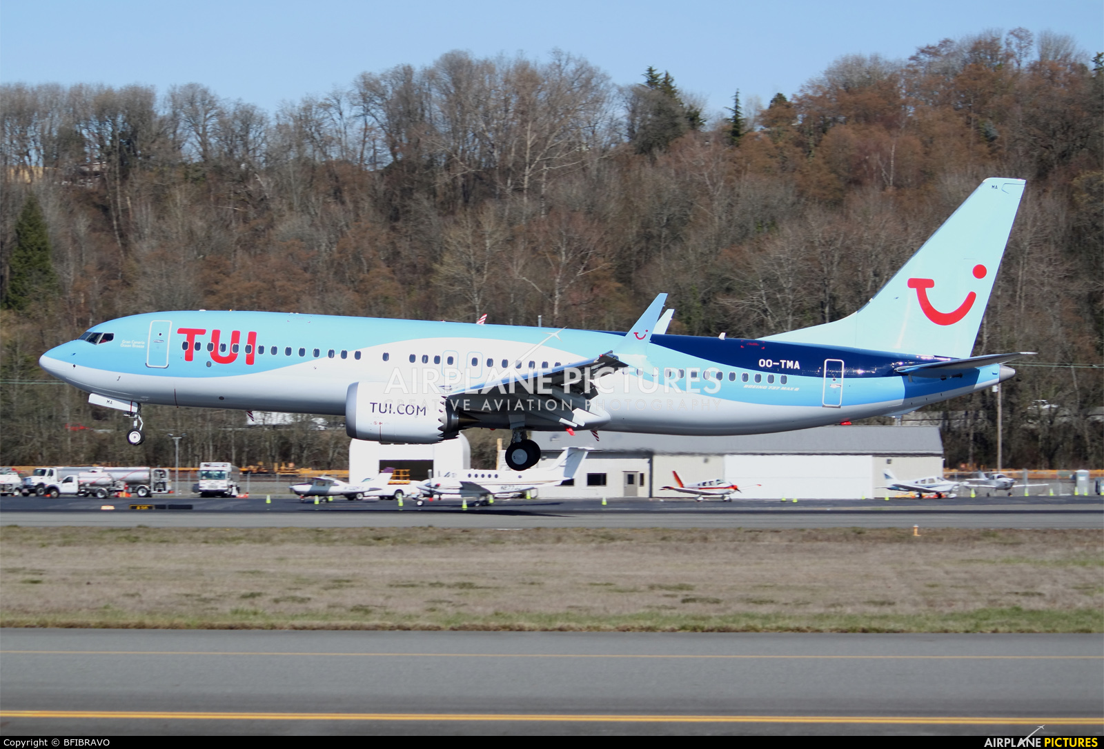 TUI Airlines Belgium OO-TMA aircraft at Seattle - Boeing Field / King County Intl
