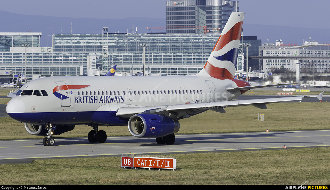 British Airways G-EUOB aircraft at Frankfurt