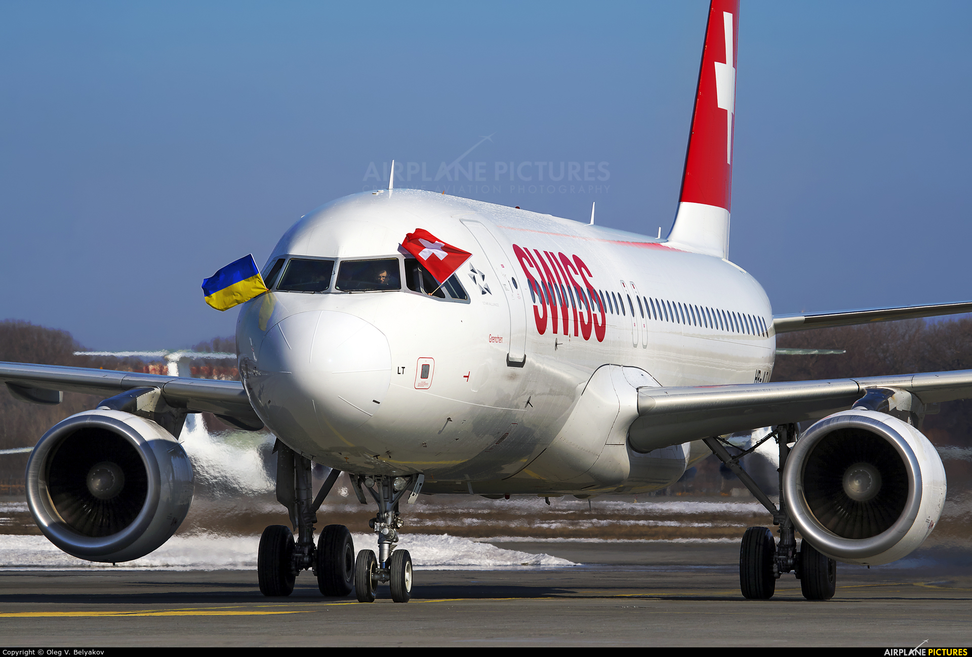 Swiss HB-JLT aircraft at Kyiv - Borispol
