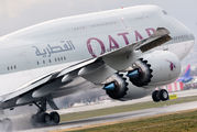 Qatari Boeing 747-8 BBJ at Sofia Airport title=