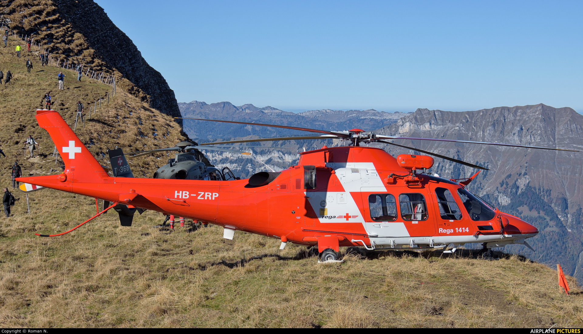 REGA Swiss Air Ambulance  HB-ZRP aircraft at Axalp - Ebenfluh Range