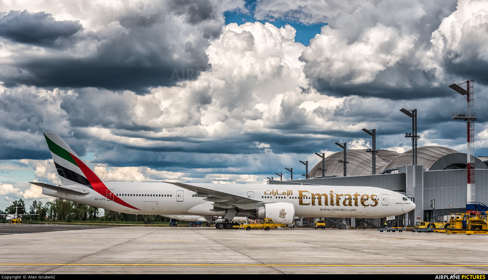 Emirates Airlines A6-EPO aircraft at Zagreb
