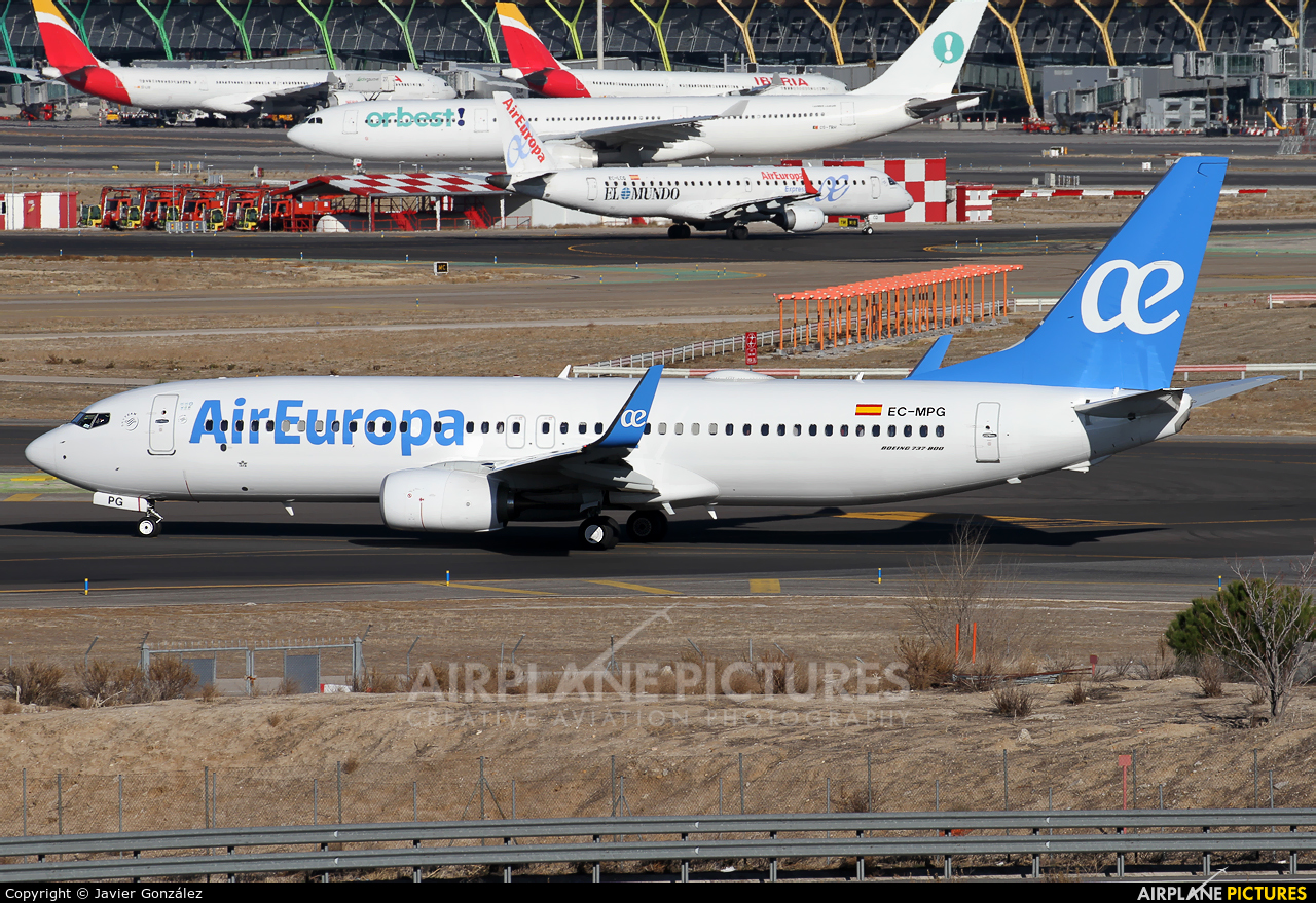 Air Europa EC-MPG aircraft at Madrid - Barajas