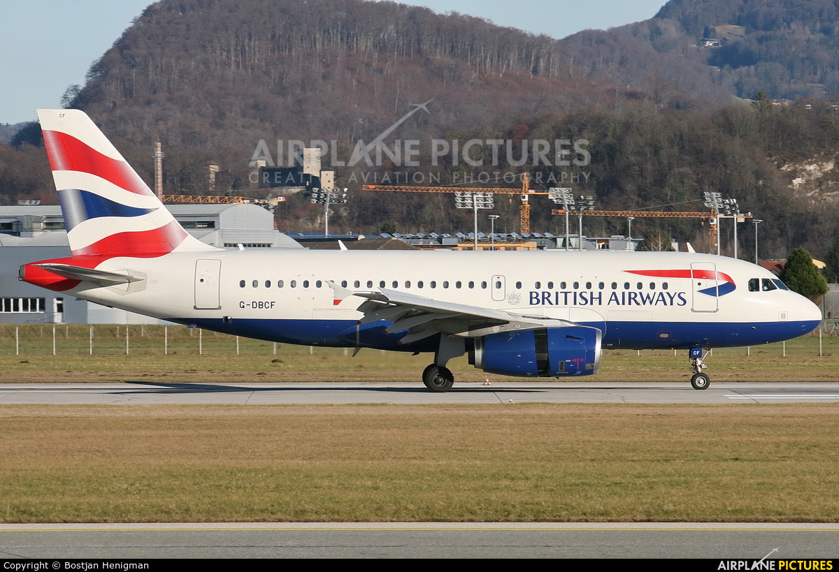 British Airways G-DBCF aircraft at Salzburg
