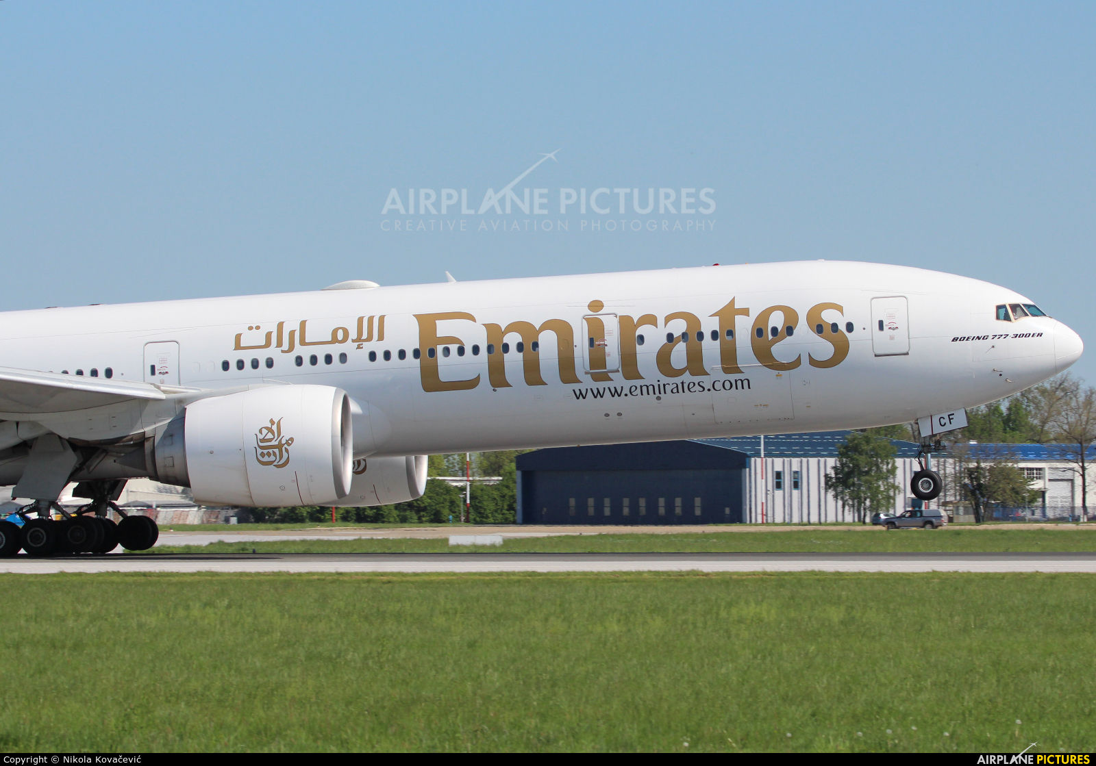 Emirates Airlines A6-ECF aircraft at Zagreb