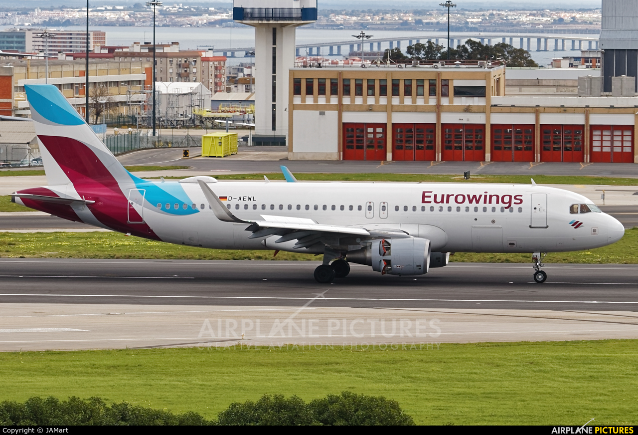 Eurowings D-AEWL aircraft at Lisbon