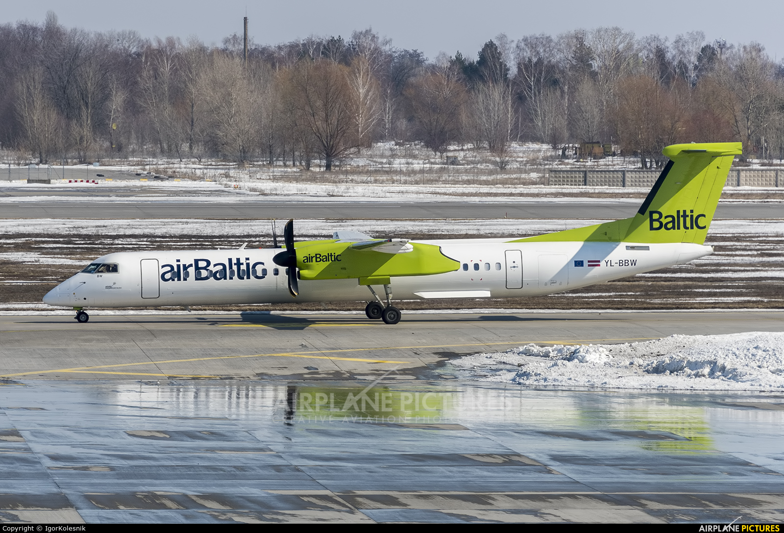 Air Baltic YL-BBW aircraft at Kyiv - Borispol