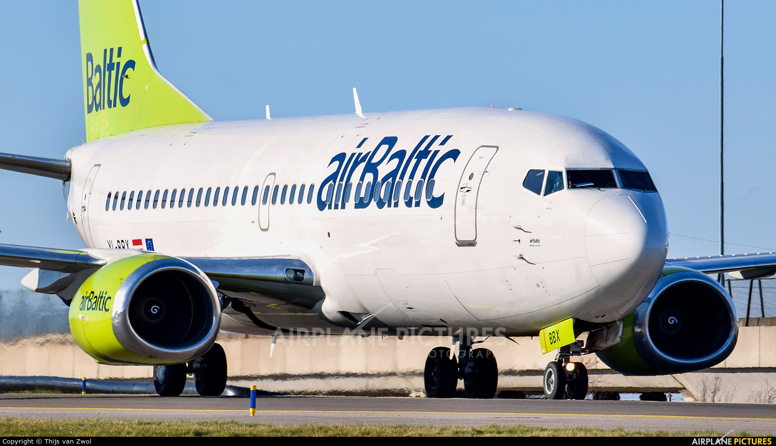 Air Baltic YL-BBX aircraft at Amsterdam - Schiphol