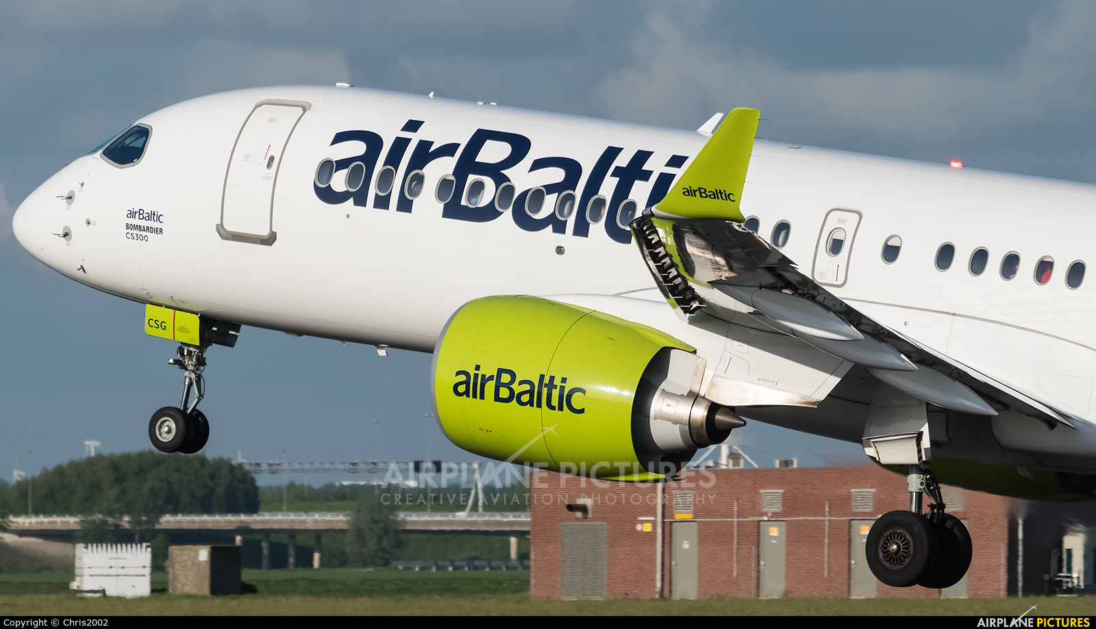 Air Baltic YL-CSG aircraft at Amsterdam - Schiphol