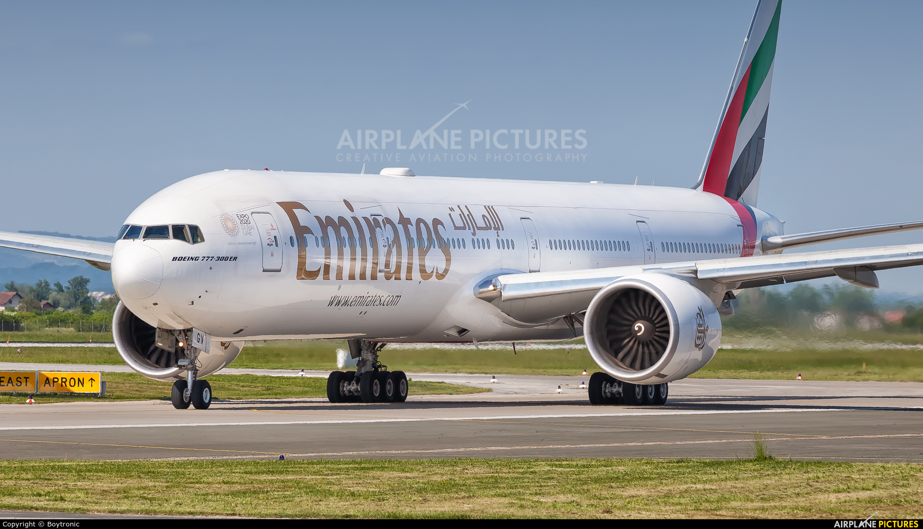 Emirates Airlines A6-EGV aircraft at Zagreb