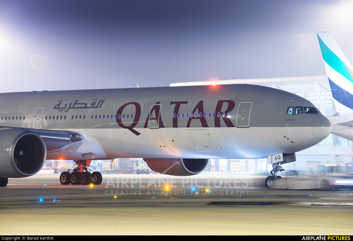 Qatar Airways A7-BAQ aircraft at Bangalore - Bengaluru Intl