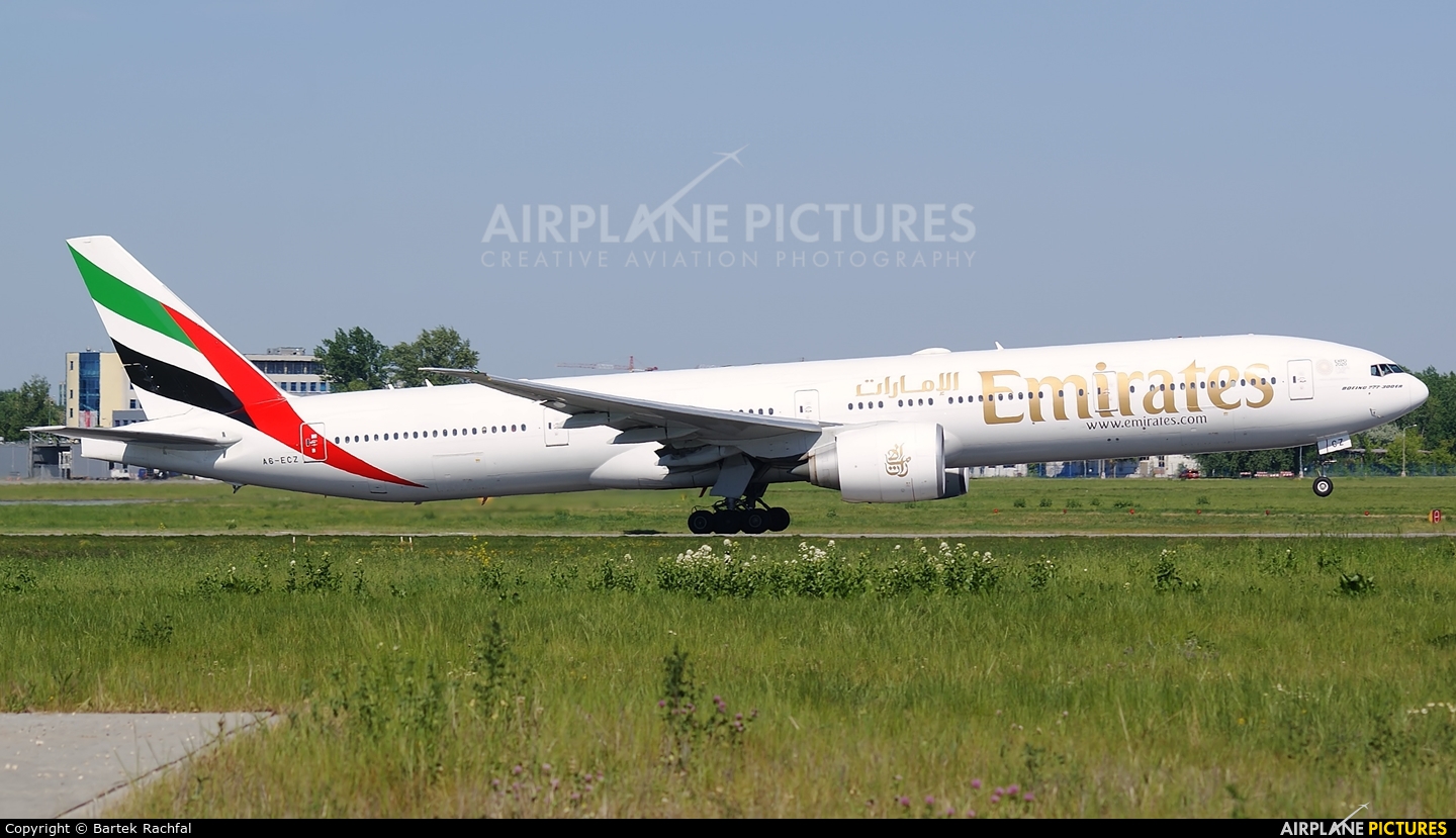 Emirates Airlines A6-ECZ aircraft at Warsaw - Frederic Chopin