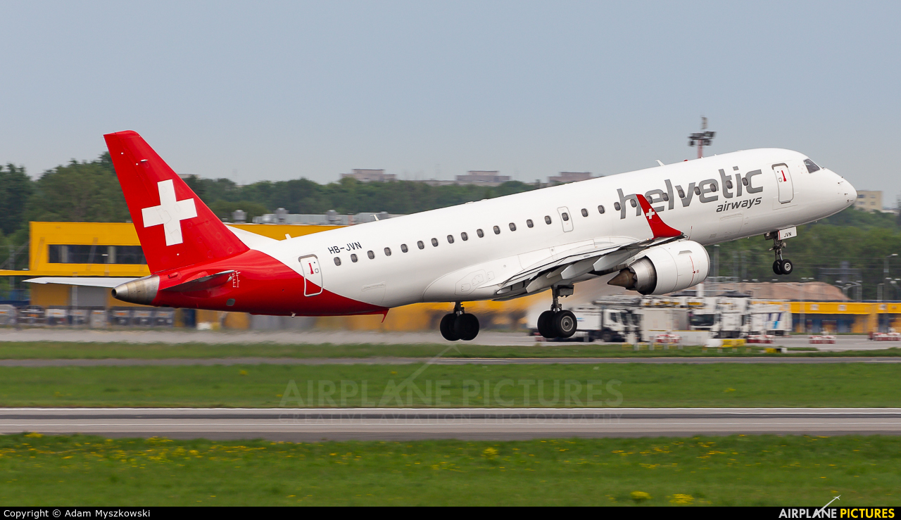 Helvetic Airways HB-JVN aircraft at Warsaw - Frederic Chopin