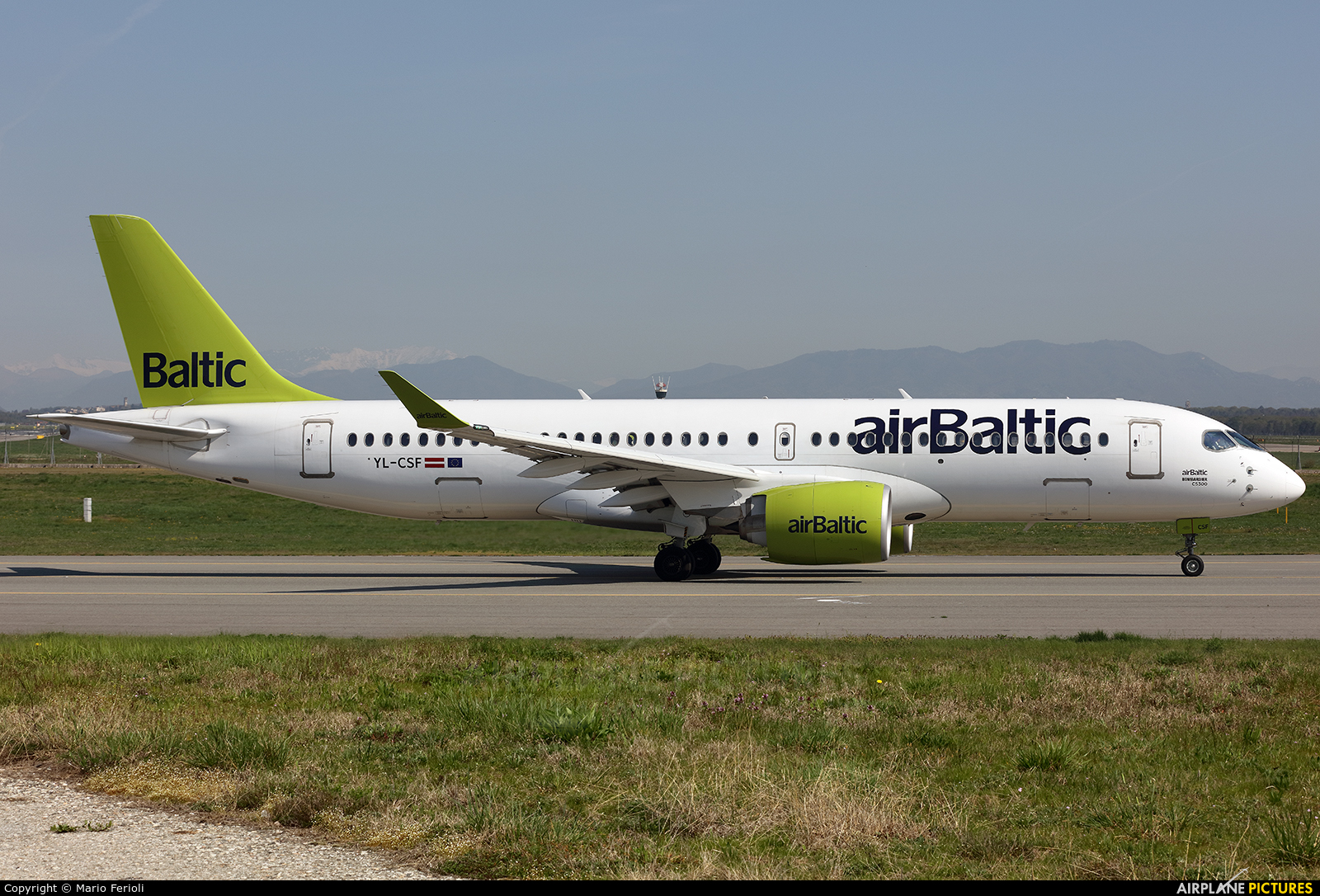 Air Baltic YL-CSF aircraft at Milan - Malpensa
